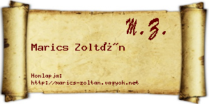 Marics Zoltán névjegykártya