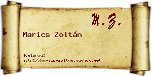 Marics Zoltán névjegykártya
